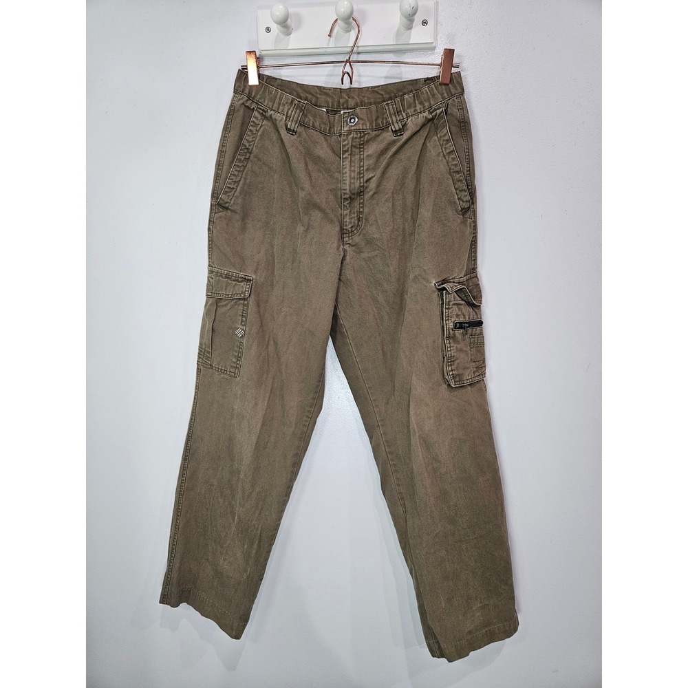Columbia Mens Brown Cotton Canvas Cargo Hiking Pants Size S Gorpcore 30x30